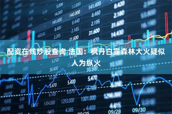 配资在线炒股查询 法国:枫丹白露森林大火疑似人为纵火